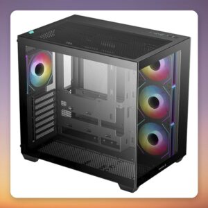 Deepcool CG530 4F ATX Mid-Tower Case, Black, Dual Tempered Glass, 4x ARGB Fans