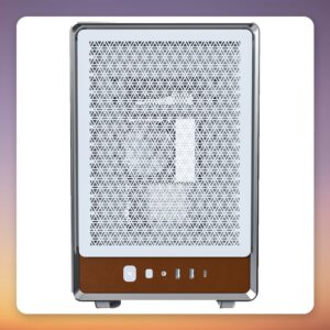 Montech Heritage 30 Pro Mini-Tower Case, White/Brown, Tempered Glass, µATX