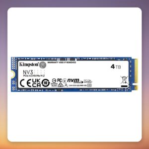 Kingston NV3 4 TB M.2 2280 NVMe SSD, PCIe 4.0 x4, 6000 MB/s