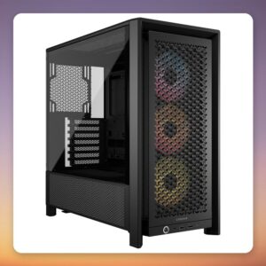 Corsair FRAME 4000D RS ARGB Mid-Tower Case, Black, Tempered Glass, 3x RS120 ARGB Fans