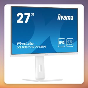 Iiyama ProLite XUB2797HSN-W2 27″ Full HD IPS 100 Hz Monitor, USB-C Dock, White