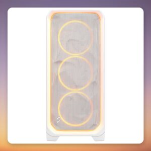 Fractal Design Meshify 3 Ambience Pro RGB Clear Tint E-ATX Mid Tower Case, White