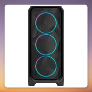 Fractal Design Meshify 3 RGB TG Light Tint Midi Tower Case, Black, E-ATX