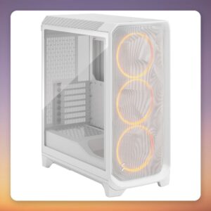 Fractal Design Meshify 3 RGB TG Clear Tint E-ATX Mid Tower Case, White