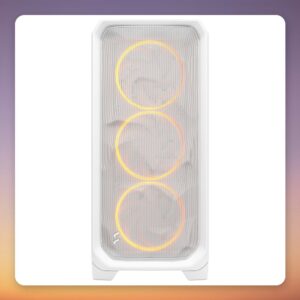 Fractal Design Meshify 3 RGB TG Clear Tint E-ATX Mid Tower Case, White