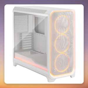 Fractal Design Meshify 3 XL Ambience Pro RGB Big Tower Case, White, Tempered Glass