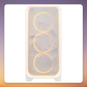 Fractal Design Meshify 3 XL Ambience Pro RGB Big Tower Case, White, Tempered Glass