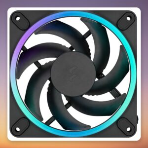 Fractal Design Momentum 12 RGB 120 mm PWM Case Fan, Black, ARGB, FDB