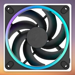 Fractal Design Momentum 14 RGB 140 mm PWM Case Fan, Black, 350-1800 RPM