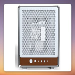 Montech Heritage White/Brown Micro-ATX Mini-Tower Case, Tempered Glass, 360 mm AIO Support