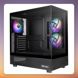 Thermaltake View 270 Plus TG ARGB Mid-Tower Case, E-ATX, Black, 2x Tempered Glass