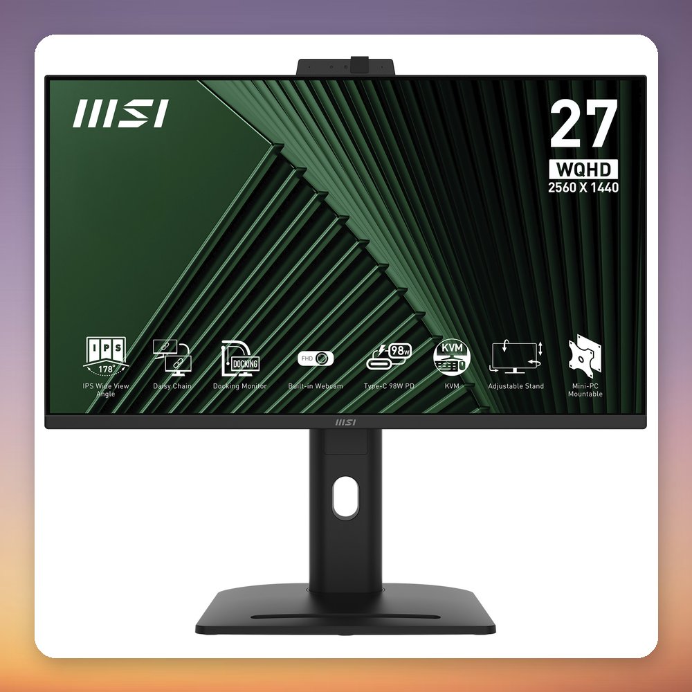 MSI PRO MP275QPDGDE 27" WQHD IPS 100Hz USB-C Docking Monitor with Webcam – image 4