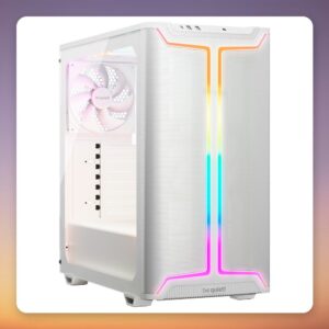 be quiet! Pure Base 501 DX White ATX Mid Tower Case, ARGB, Tempered Glass