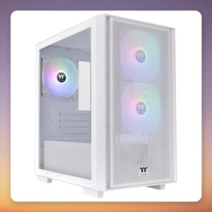 Thermaltake Versa H16 TG ARGB Snow White Micro-ATX Case, Tempered Glass