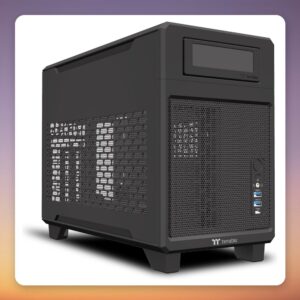 Thermaltake TR100 Mini-ITX SFF Case, Black, Mesh Front, USB-C