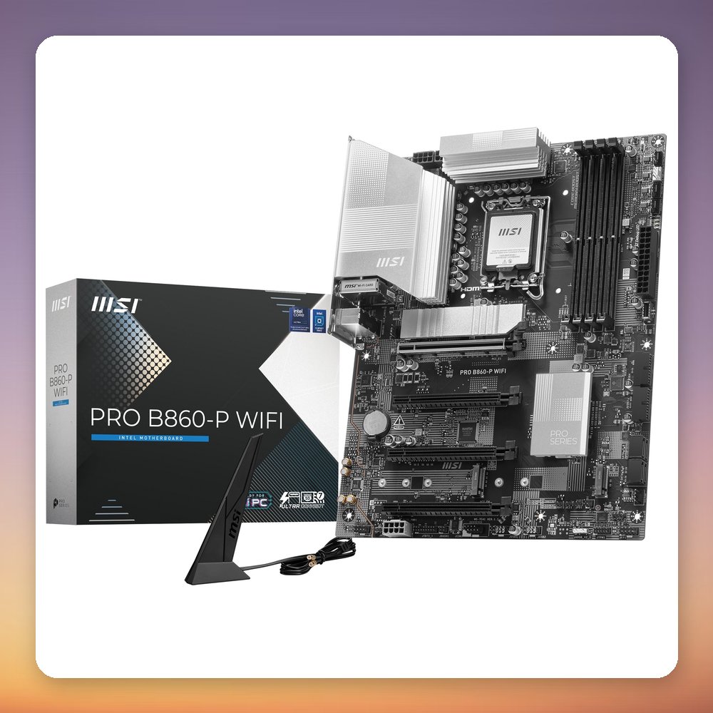 MSI PRO B860-P WIFI ATX Motherboard, Intel B860, LGA 1851, DDR5, Wi-Fi 7