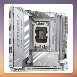 GigaByte B860I AORUS PRO ICE Mini-ITX Motherboard, LGA 1851, DDR5, Wi-Fi 7, White