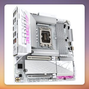 GIGABYTE B860M AORUS ELITE WIFI6E ICE LGA 1851 Micro-ATX Motherboard, White/Silver
