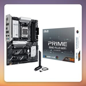 Asus PRIME B840-PLUS WIFI AMD B840 AM5 ATX Motherboard, DDR5, Wi-Fi 6E