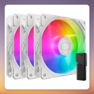Cooler Master SickleFlow Edge 120 ARGB White Edition 3x 120 mm PWM Fan Kit with A1 Mini Controller