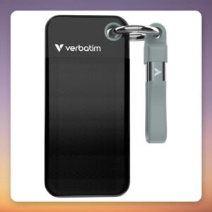 Verbatim Pocket SSD 1 TB External SSD USB-C 3.2 Gen 2, Black/Grey