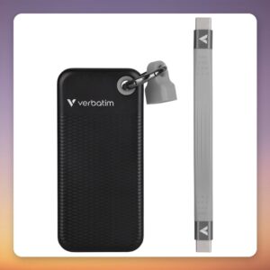 Verbatim Pocket SSD 1 TB External SSD USB-C 3.2 Gen 2, Black/Grey