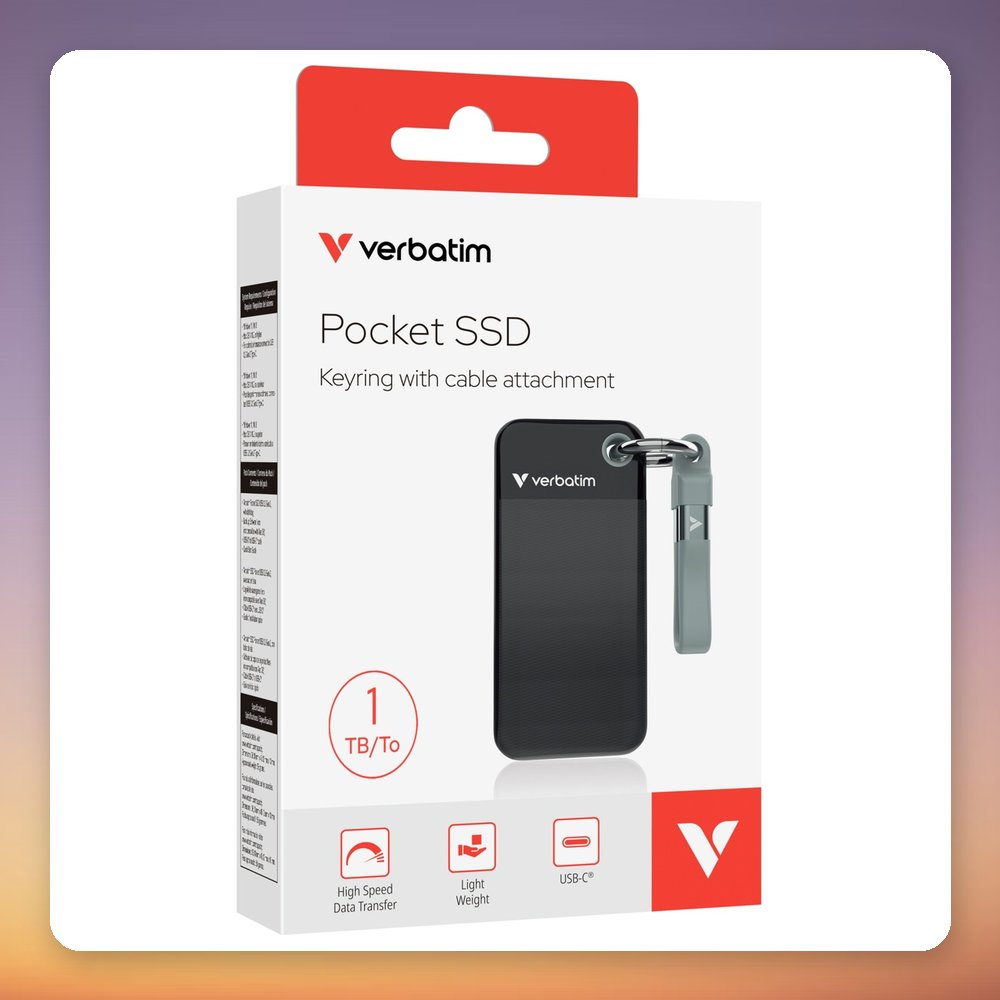 Verbatim 1 TB Pocket SSD - External Solid State Drive