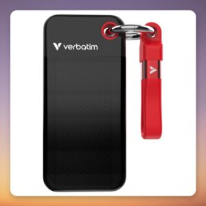 Verbatim Pocket SSD 1 TB External SSD, USB-C 3.2 Gen 2, Black/Red