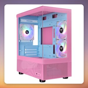 Thermaltake View 170 TG ARGB Bubble Pink Micro Tower Case, Dual Tempered Glass