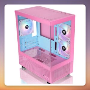 Thermaltake View 170 TG ARGB Bubble Pink Micro Tower Case, Dual Tempered Glass