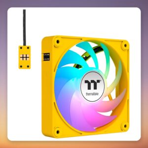Thermaltake CT140 EX ARGB Sync 140 mm PWM Fan, Bumblebee Yellow, 3-Pack