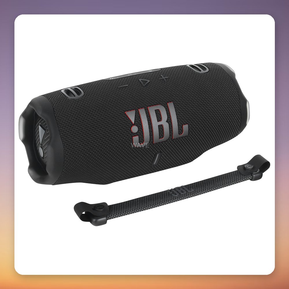 JBL Charge 6 Portable Bluetooth Speaker, Black, IP68, Powerbank, 28 Hours
