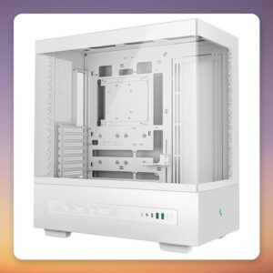 Deepcool CH690 Digital White Mid-Tower ATX Case, Dual Tempered Glass