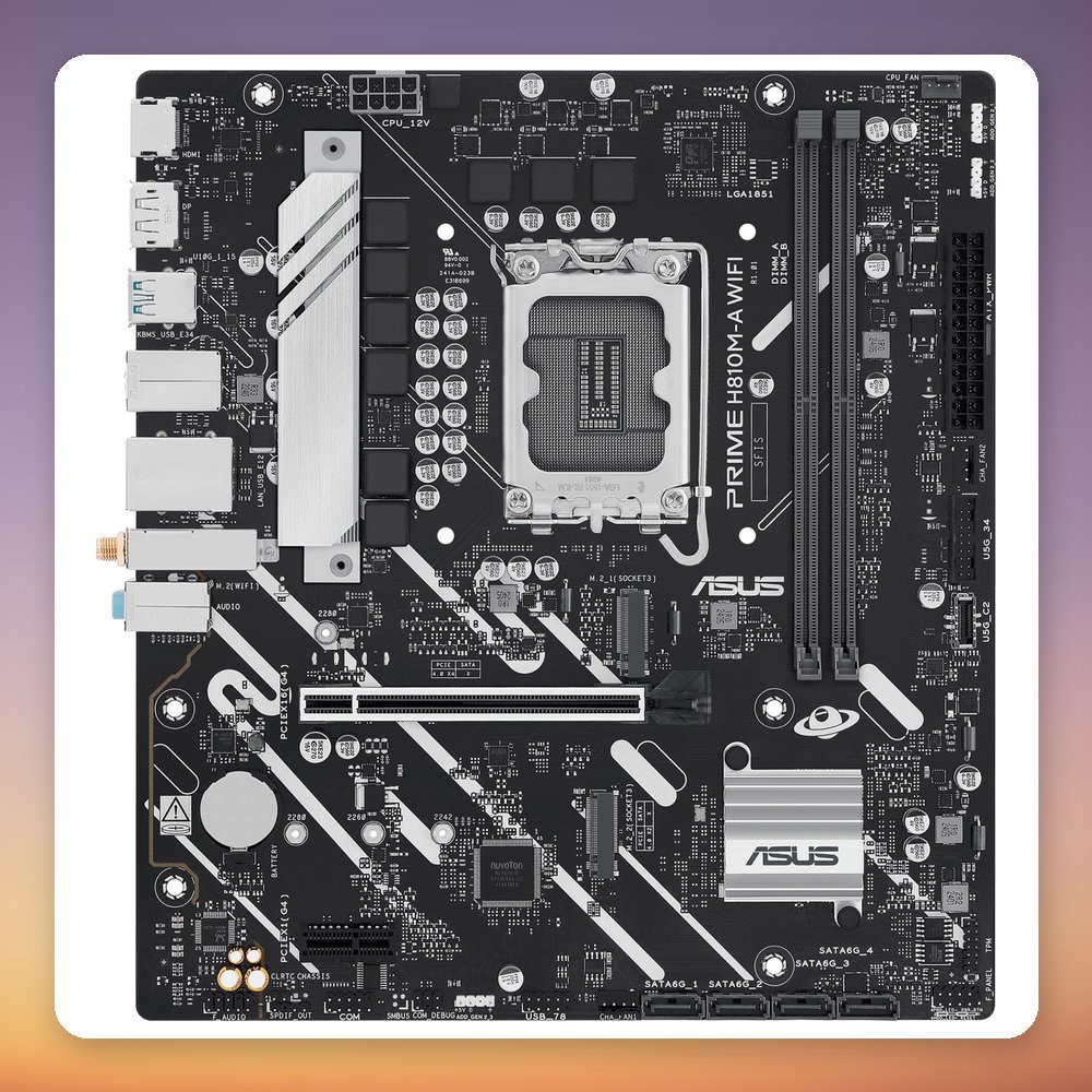 Asus PRIME H810M-A WIFI Intel H810 LGA1851 DDR5 mATX Motherboard with Wi-Fi 6 – image 2