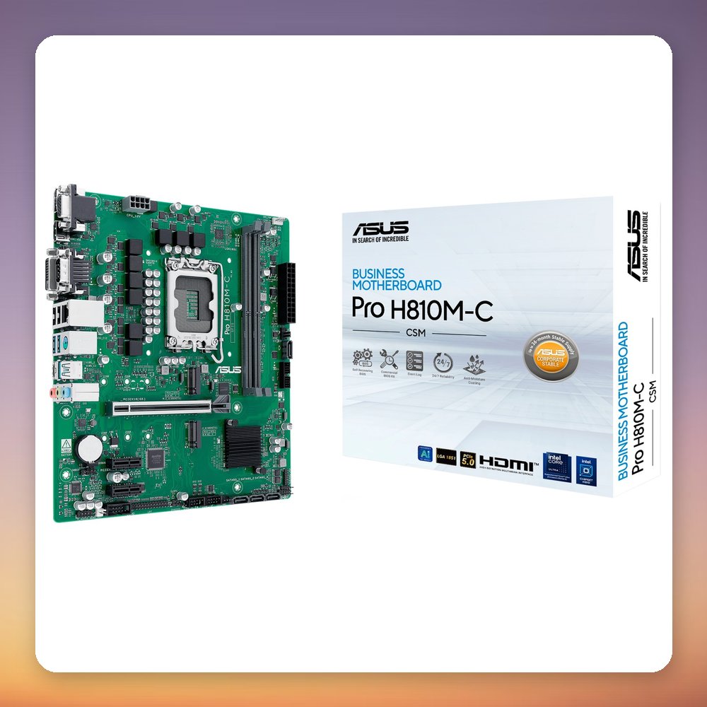Asus PRO H810M-C-CSM Intel H810 LGA 1851 DDR5 Micro ATX Motherboard