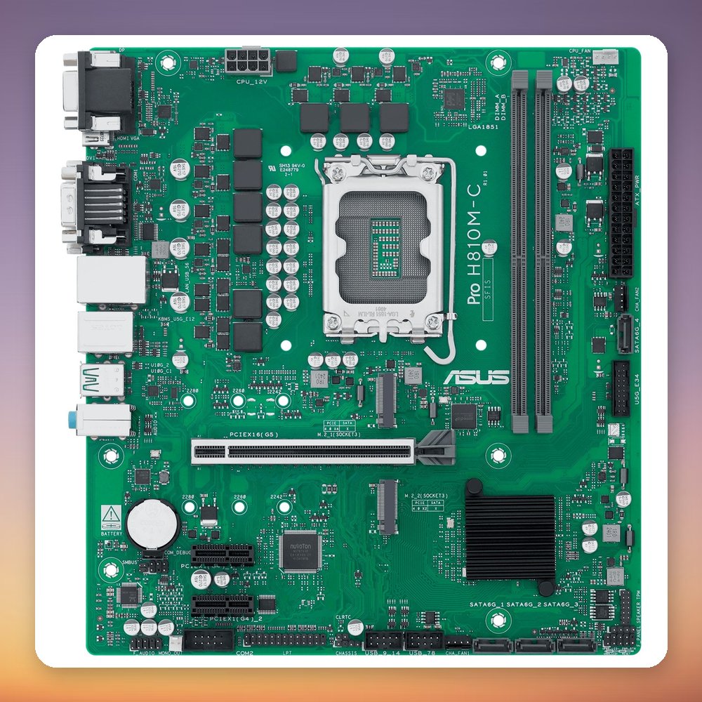 Asus PRO H810M-C-CSM Intel H810 LGA 1851 DDR5 Micro ATX Motherboard – image 2