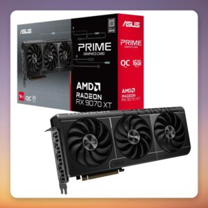 ASUS Prime Radeon RX 9070 XT OC 16 GB GDDR6 Graphics Card, Triple Fan, PCIe 5.0