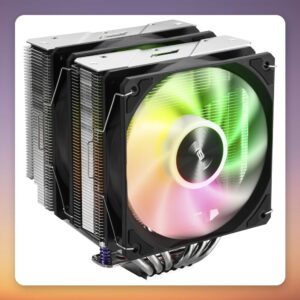 Fortron MP7 ARGB Dual Tower CPU Cooler, 120 mm, 6 Heatpipes, Black