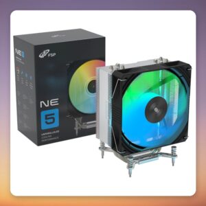 Fortron NE5 120 mm Single Tower CPU Cooler, 4 Heatpipes, ARGB, Black