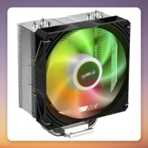 Fortron NE5 120 mm Single Tower CPU Cooler, 4 Heatpipes, ARGB, Black