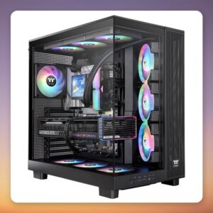 Thermaltake View 380 XL TG ARGB Mid-Tower Case, Black, Dual Tempered Glass, 4x 120 mm Fans