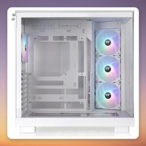 Thermaltake View 380 XL TG ARGB Snow White Mid-Tower ATX Case, Dual Tempered Glass