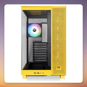 Thermaltake View 380 XL TG ARGB Bumblebee ATX Mid-Tower Case, Dark Yellow, Dual Tempered Glass