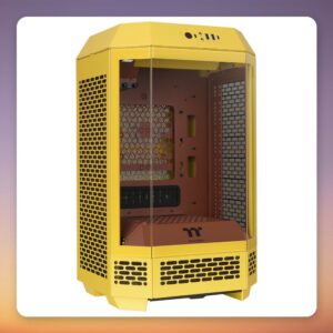 Thermaltake The Tower 250 Butter Caramel Mini-ITX Case, Yellow, Tempered Glass