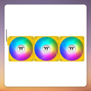 Thermaltake CT140 EX Reverse ARGB Sync 140 mm PWM Fan, Bumblebee Yellow, 3-Pack