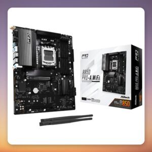 ASRock B850 Pro-A WiFi ATX Motherboard, Socket AM5, DDR5, Wi-Fi 6E