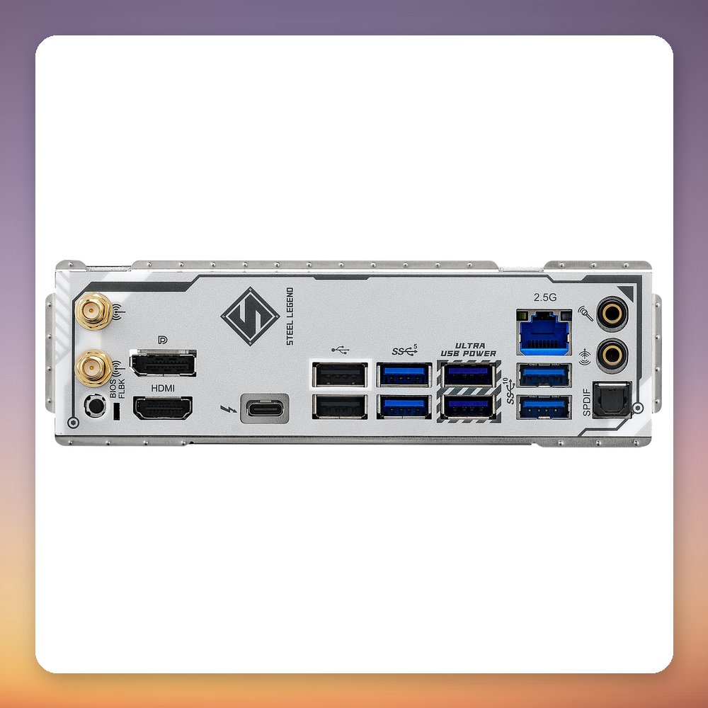 ASRock B860M Steel Legend WiFi Micro ATX Motherboard, LGA 1851, White – image 6