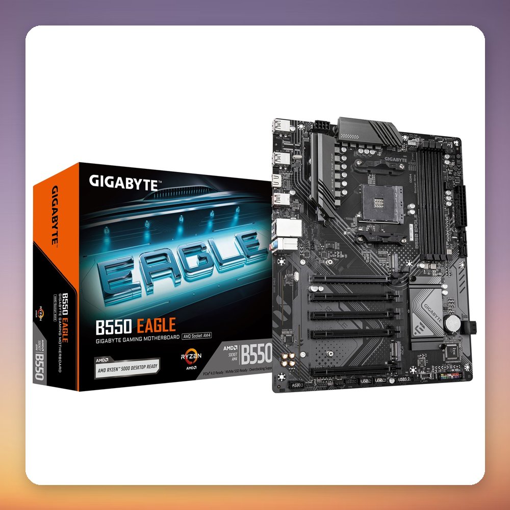 Gigabyte B550 EAGLE ATX Motherboard, AM4, DDR4, PCIe 4.0, Dual M.2