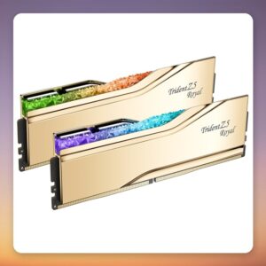 G.Skill Trident Z5 Royal RGB 32 GB DDR5-6000 CL28 (2×16 GB) Intel XMP, Gold