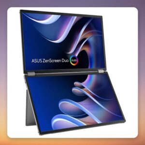 Asus ZenScreen Duo OLED MQ149CD 21-Inch Foldable Portable Dual OLED Monitor, 2x 1920×1200, Silver